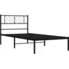 Image de vidaXL Cadre de lit avec tête de lit en métal noir 90x190 cm
