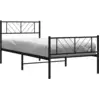 Image de vidaXL Cadre de lit avec tête et pied de lit en métal noir 100x200 cm