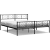Image de vidaXL Lit métallique sans matelas avec pied de lit noir 180x200 cm