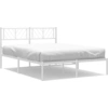 Image de vidaXL Cadre de lit avec tête de lit en métal blanc 120x200 cm
