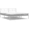 Image de vidaXL Cadre de lit avec tête de lit en métal blanc 183x213 cm