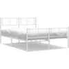 Image de vidaXL Cadre de lit avec tête et pied de lit en métal blanc 150x200 cm