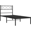 Image de vidaXL Cadre de lit avec tête de lit en métal noir 80x200 cm