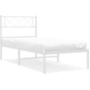 Image de vidaXL Cadre de lit avec tête de lit en métal blanc 90x190 cm