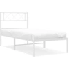 Image de vidaXL Cadre de lit avec tête de lit en métal blanc 100x200 cm