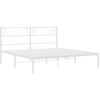 Image de vidaXL Cadre de lit avec tête de lit en métal blanc 135x190 cm