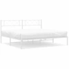 Image de vidaXL Cadre de lit avec tête de lit en métal blanc 183x213 cm
