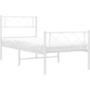 Image de vidaXL Cadre de lit avec tête et pied de lit en métal blanc 80x200 cm