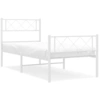 Image de vidaXL Cadre de lit avec tête et pied de lit en métal blanc 107x203 cm