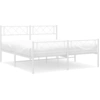 Image de vidaXL Cadre de lit avec tête et pied de lit en métal blanc 120x200 cm
