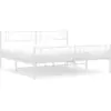 Image de vidaXL Cadre de lit avec tête et pied de lit en métal blanc 183x213 cm