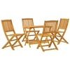 Image de vidaXL Ensemble de jardin 5 pièces pliable en bois massif d'acacia
