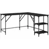 Image de vidaXL Bureau noir 139x139x75 cm Bois composite