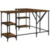 Image de vidaXL Bureau chêne fumé 139x139x75 cm bois composite