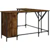Image de vidaXL Bureau chêne fumé 141x141x75 cm bois composite