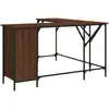 Image de vidaXL Bureau brun imitation chêne 141x141x75 cm Bois composite
