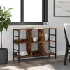 Image de vidaXL Sideboard chêne fumé 102x32x73,5 cm Bois composite