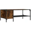 Image de vidaXL Table basse avec étagère chêne fumé 100x51x40 cm Bois composite