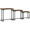 Image de vidaXL Tables d'ensemble 3 pcs. Chêne fumé Bois composite
