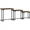 Image de vidaXL Tables de salon 3 pcs. Brun imitation chêne Matériau dérivé du bois
