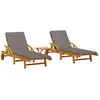 Image de vidaXL Bains de soleil 2 pièces avec table en bois massif d'acacia