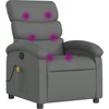Image de vidaXL Fauteuil de massage gris foncé Tissu