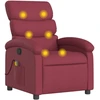 Image de vidaXL Fauteuil de massage vin rouge tissu