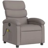 Image de vidaXL Fauteuil de massage Taupe Tissu