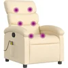 Image de vidaXL Fauteuil de massage Crème Tissu