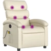 Image de vidaXL Fauteuil de massage Crème Similicuir