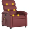 Image de vidaXL Fauteuil de massage vin rouge similicuir