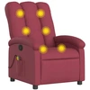 Image de vidaXL Fauteuil de massage vin rouge tissu
