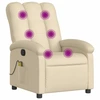 Image de vidaXL Fauteuil de massage Crème Tissu