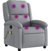 Image de vidaXL Fauteuil de massage gris clair Tissu