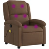 Image de vidaXL Fauteuil de massage Marron Tissu