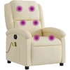 Image de vidaXL Fauteuil de massage Crème Tissu