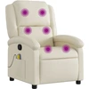 Image de vidaXL Fauteuil de massage Crème Similicuir