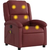 Image de vidaXL Fauteuil de massage vin rouge similicuir