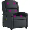 Image de vidaXL Fauteuil de massage noir cuir véritable