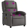 Image de vidaXL Fauteuil de massage gris cuir véritable