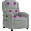 Image de vidaXL Fauteuil de massage gris clair velours