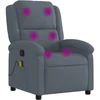 Image de vidaXL Fauteuil de massage gris foncé velours
