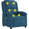 Image de vidaXL Fauteuil de massage bleu velours