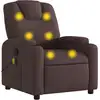 Image de vidaXL Fauteuil de massage brun foncé Tissu