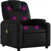 Image de vidaXL Fauteuil de massage noir similicuir