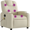 Image de vidaXL Fauteuil de massage Crème Similicuir