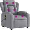 Image de vidaXL Fauteuil de massage gris clair Tissu