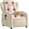 Image de vidaXL Fauteuil de massage Crème Tissu