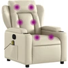 Image de vidaXL Fauteuil de massage Crème Similicuir