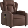 Image de vidaXL Fauteuil de massage brun similicuir